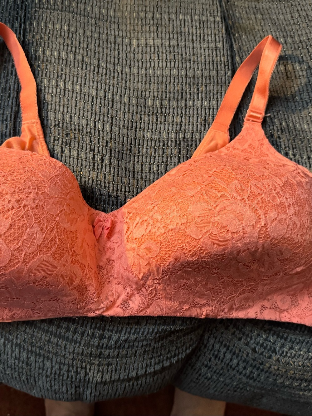 Torrid Lace-Trim Wireless Comfort Bra in Coral Pink - size 44DD